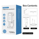 Rehabor A Thermomètre sans contact mains libres à capteur de distance sensible à la lumière corporelle + distributeur automatique de savon liquide sans contact 450ml avec support mural, Rehabor A