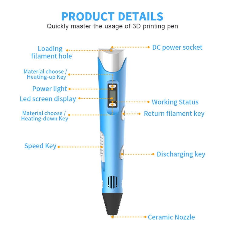 Stylo d'impression 3D portable, prise USB, prise USB