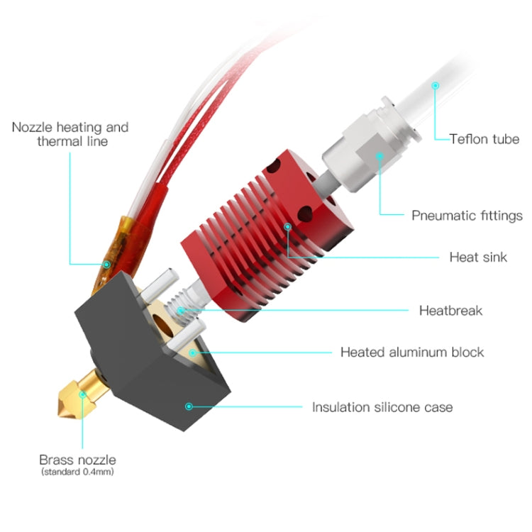Kit buse d'extrudeuse 24V 40W Creality avec thermistor de température et tube chauffant pour imprimante 3D Ender-3