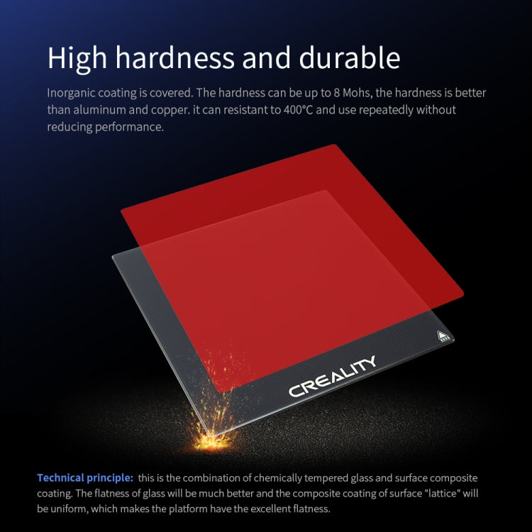 Plateau en verre Carborundum chauffant Creality pour lit d'impression Ender-3, pièce pour imprimante 3D