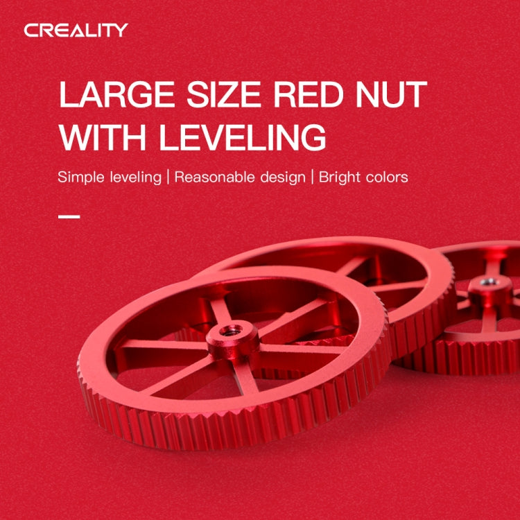 Écrou de nivellement à main rouge en métal Creality pour Ender-3 / Ender-3 Pro / Ender-3 V2 / CR-10 Pro V2 imprimante 3D