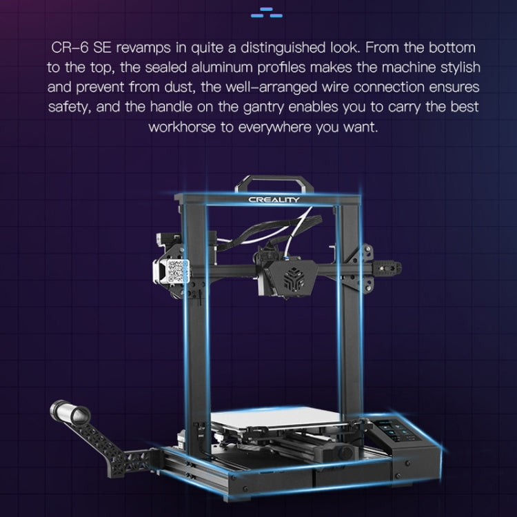 Imprimante 3D DIY CREALITY CR-6 SE 350W à mise à niveau intelligente sans nivellement, Taille d'impression : 23.5 x 23.5 x 25cm, Prise UE, CR-6 SE