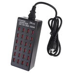 Station de charge rapide 100 W à 24 ports USB avec indicateur LED CA 100-240 V, prise US, 100 W 24 ports USB prise US