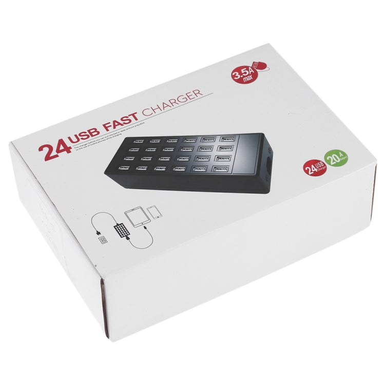 Station de charge rapide 100 W à 24 ports USB avec indicateur LED CA 100-240 V, prise US, 100 W 24 ports USB prise US