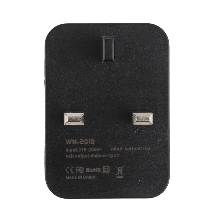 Adaptateur secteur de voyage WN-2018 à double USB, prise UK