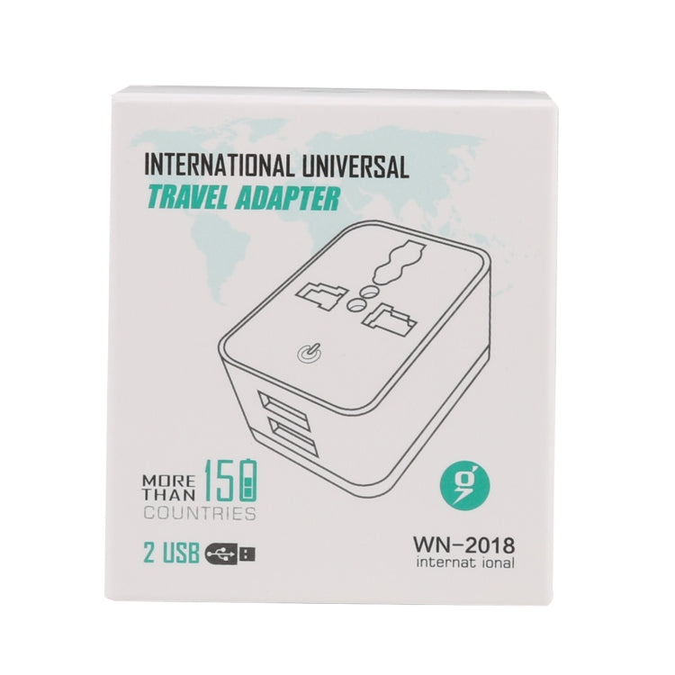 Adaptateur secteur de voyage WN-2018 à double USB, prise UK