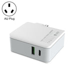 Chargeur de voyage rapide pliable LDNIO A4403C 30W PD + Auto-id avec câble 8 broches de 1 m, prise AU, avec câble 8 broches, 30W avec câble 8 broches