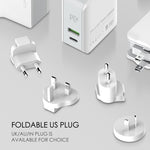 Chargeur de voyage rapide pliable LDNIO A4403C 30W PD + Auto-id avec câble 8 broches de 1 m, prise AU, avec câble 8 broches, 30W avec câble 8 broches