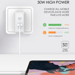Chargeur de voyage rapide pliable LDNIO A4403C 30W PD + Auto-id avec câble 8 broches de 1 m, prise AU, avec câble 8 broches, 30W avec câble 8 broches