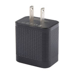 Chargeur de voyage PD 20W USB-C/Type-C + QC 3.0 USB à motif à carreaux, prise US, prise US (Noir)
