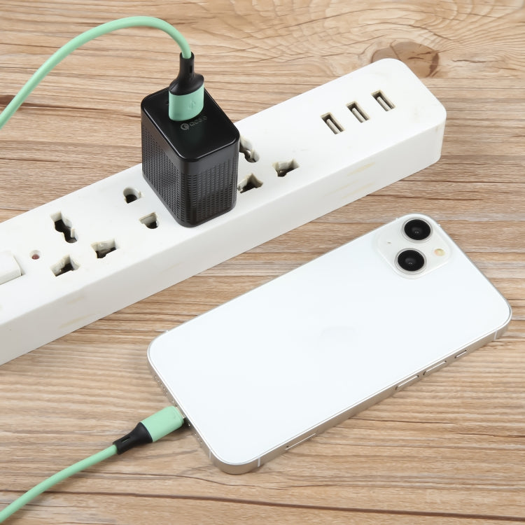 Chargeur de voyage PD 20W USB-C/Type-C + QC 3.0 USB à motif à carreaux, prise US, prise US (Noir)