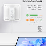 LDNIO A4403C 30W PD + Auto-id Foldable Fast Travel Charger with 1m Micro USB Cable, EU Plug, with Micro USB Cable