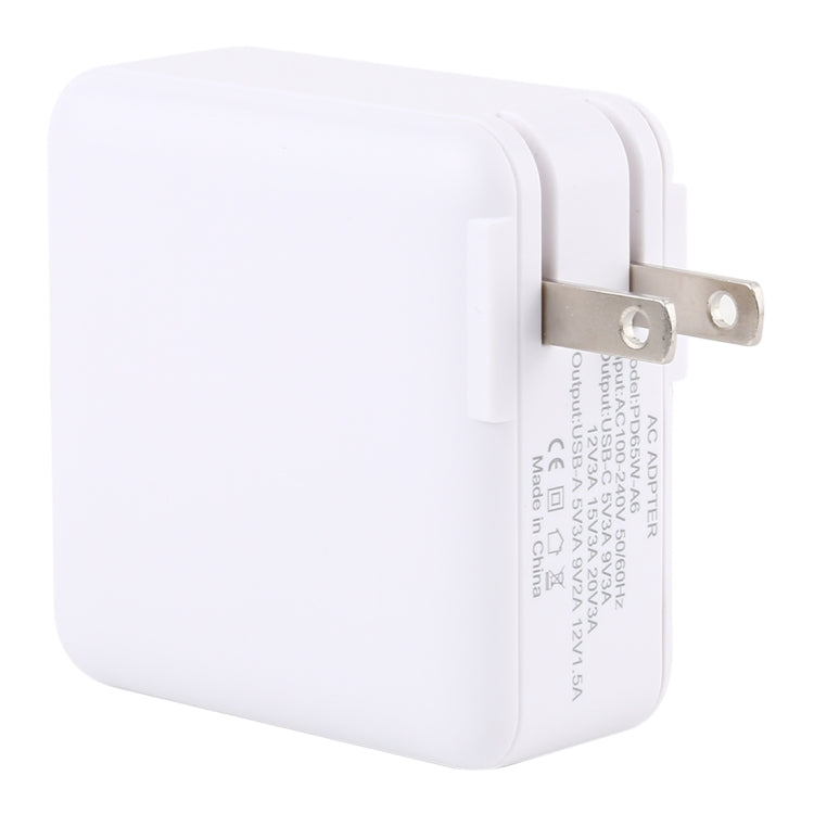 Chargeur rapide USB multifonction portable avec broche pliable à 90 degrés PD65W-A6 PD 65W, prise US