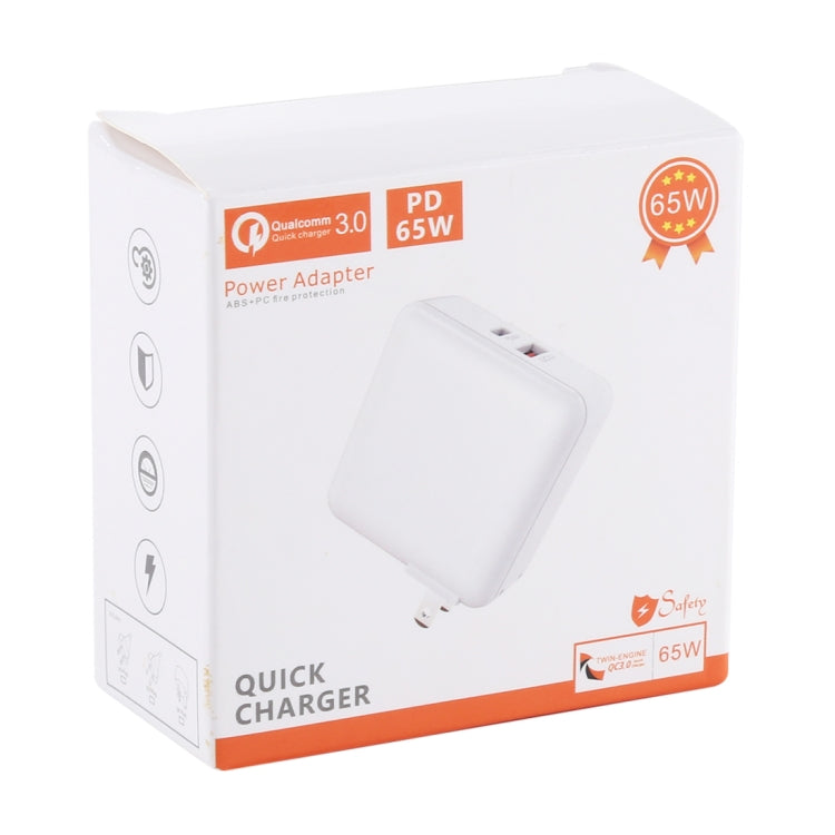 Chargeur rapide USB multifonction portable avec broche pliable à 90 degrés PD65W-A6 PD 65W, prise US