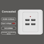 Chargeur mural 5V 3.1A 4 ports USB Adaptateur Station d'accueil Prise panneau d'alimentation, entrée 36V, 4 ports USB 2.0