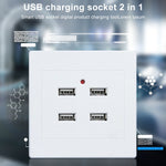Chargeur mural 5V 3.1A 4 ports USB Adaptateur Station d'accueil Prise panneau d'alimentation, entrée 36V, 4 ports USB 2.0