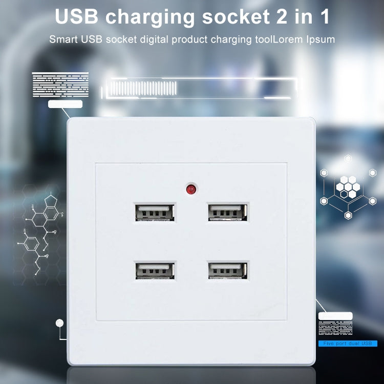 Chargeur mural 5V 3.1A 4 ports USB Adaptateur Station d'accueil Prise panneau d'alimentation, entrée 36V, 4 ports USB 2.0