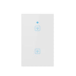 Interrupteur mural intelligent WS-US-02 panneau verre trempé 2 canaux 2A contrôle tactile & APP EWeLink, AC 90V-250V, prise US, 2 canaux