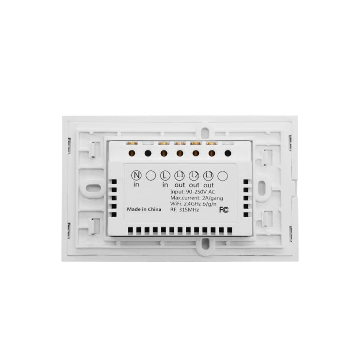 Interrupteur mural intelligent WS-US-02 panneau verre trempé 2 canaux 2A contrôle tactile & APP EWeLink, AC 90V-250V, prise US, 2 canaux