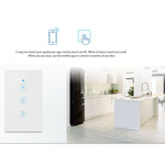 Interrupteur mural intelligent WS-US-02 panneau verre trempé 2 canaux 2A contrôle tactile & APP EWeLink, AC 90V-250V, prise US, 2 canaux