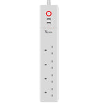 2 ports USB + 4 prises UK, prise secteur intelligente WiFi avec télécommande, compatible Alexa & Google Home, longueur du câble : 1,8 m, AC 90-265V, prise UK, 4xUSB + 3xprise UK (prise UK)