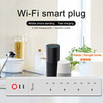 2 ports USB + 4 prises UK, prise secteur intelligente WiFi avec télécommande, compatible Alexa & Google Home, longueur du câble : 1,8 m, AC 90-265V, prise UK, 4xUSB + 3xprise UK (prise UK)