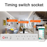 2 ports USB + 4 prises UK, prise secteur intelligente WiFi avec télécommande, compatible Alexa & Google Home, longueur du câble : 1,8 m, AC 90-265V, prise UK, 4xUSB + 3xprise UK (prise UK)
