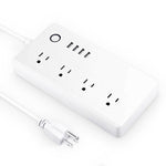 4 ports USB + 4 prises US, prise secteur intelligente WiFi avec télécommande, compatible Alexa & Google Home, AC 110-240V, prise US, 4xUSB + 4xprise US (prise US)
