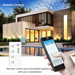 4 ports USB + 4 prises US, prise secteur intelligente WiFi avec télécommande, compatible Alexa & Google Home, AC 110-240V, prise US, 4xUSB + 4xprise US (prise US)