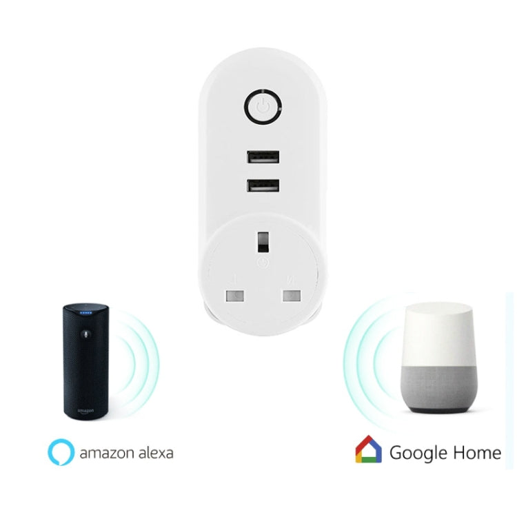 SA-002 prise secteur intelligente WiFi avec 2 ports USB + 1 prise EU, compatible Alexa et Google Home, AC 110V-230V, prise EU, prise UK, prise US