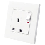 Prise d'Alimentation PC Type 86 13A à Trois Trous avec Interrupteur Lumineux, Prise UK