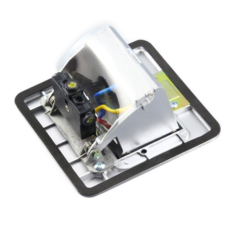 Prise de Sol Ordinateur Escamotable en Alliage d'Aluminium avec Couvercle et Boîte Inférieure, Prise EU