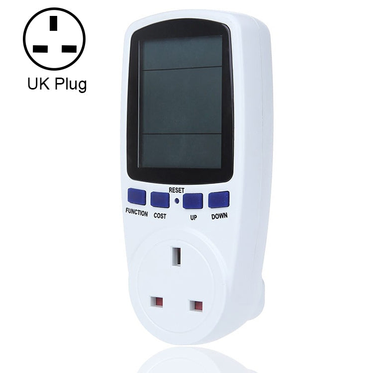 Compteur d'énergie à affichage LCD AC 230-250V 50Hz Max 13A, watt, volt, analyseur de puissance, moniteur automatique d'électricité, prise UK, AC 230-250V prise UK