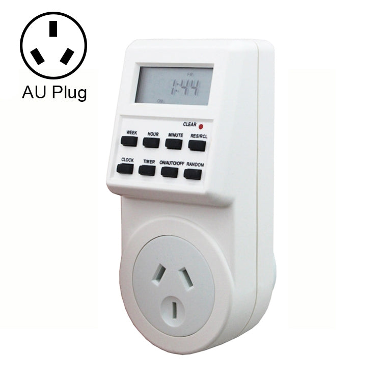 Prise domotique AC 240V avec affichage LCD, horloge, fonction heure d'été, minuterie changeable 12/24 heures, prise AU, AC 240V prise AU