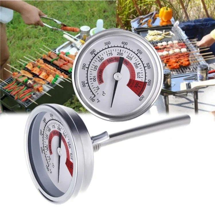 Thermomètres de four en acier inoxydable pour barbecue fumoir grill Thermomètre bimétallique jauge de température outils de cuisson avec double affichage & verre anti-buée, WSS-411