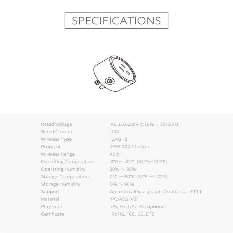 Prise intelligente WiFi NEO NAS-WR06W US, contrôle à distance ON/OFF via application et fonction minuterie, NAS-WR06W