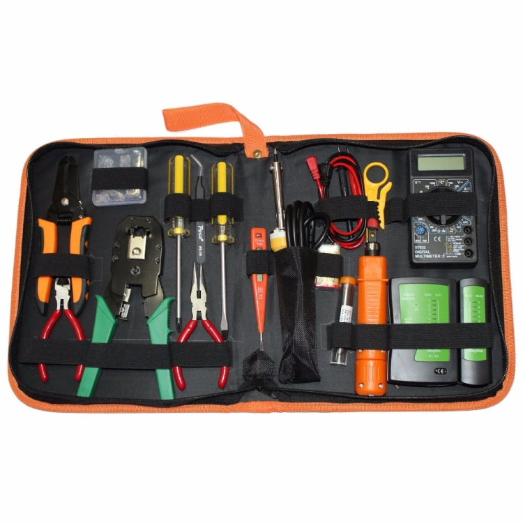 Kit professionnel LAN 16 en 1 JAKEMY PS-P15 pince à sertir, dénudeur, coupe-câble, tournevis, 16 en 1