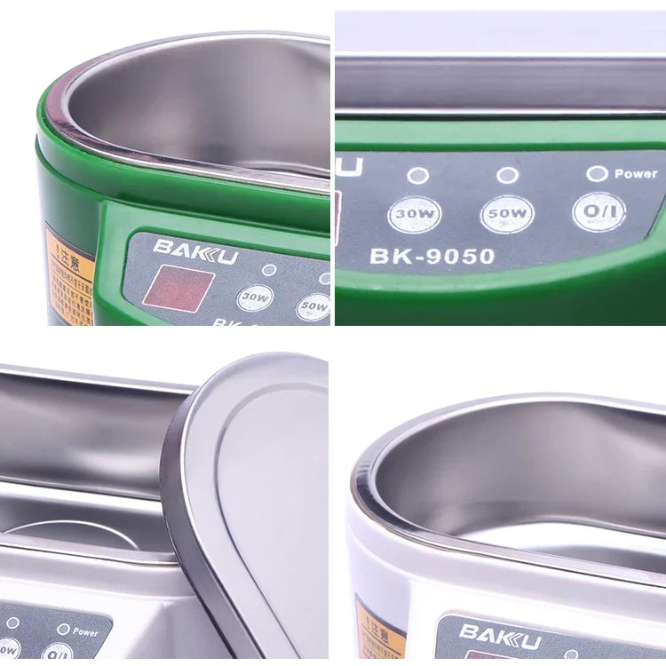 Nettoyeur à ultrasons BAKU BK-9050 30W / 50W réglable 0,6L avec écran LCD, CA 220V, BK-9050 30W / 50W 0,6L 220V vert, BK-9050 30W / 50W 0,6L 220V blanc
