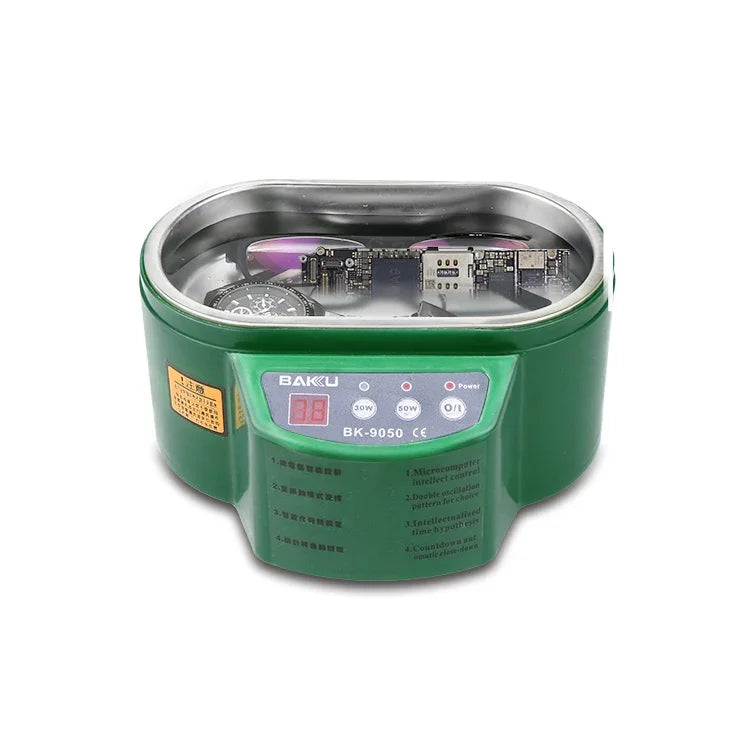Nettoyeur à ultrasons BAKU BK-9050 30W / 50W réglable 0,6L avec écran LCD, CA 220V, BK-9050 30W / 50W 0,6L 220V vert, BK-9050 30W / 50W 0,6L 220V blanc