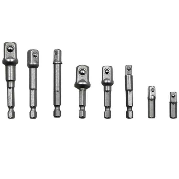 Ensemble de 8 barres d’extension pour douilles, adaptateur à queue hexagonale, embout de perceuse pour écrous, 1/4(65/50/30/25mm), 3/8(65/50mm), 1/2(73/50mm), longueur 65-73mm