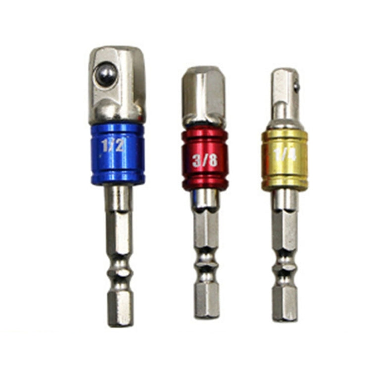Ensemble de 3 barres d’extension pour douilles, adaptateur à queue hexagonale, embout de perceuse pour écrous (1/4, 3/8, 1/2 pouce), longueur 65-73mm