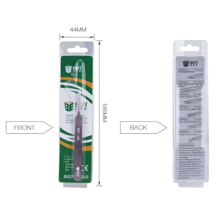 Pince à épiler pour sourcils couleur pointe extra fine BEST BST-11C, BST-11C