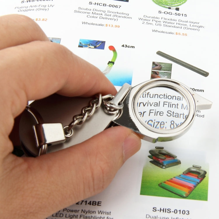 Loupe pliante portable en métal pour bijoux, loupe ancienne avec lentille grossissante, porte-clés