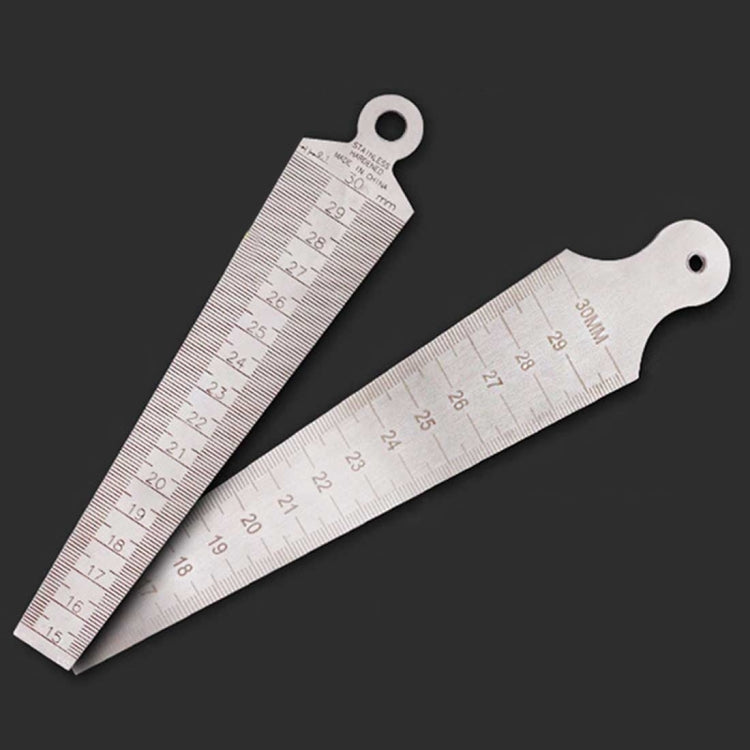 Jauge d’épaisseur à coin 15-30mm règle en acier inoxydable pour inspection, jauge conique métrique impériale, 15-30mm métrique impérial