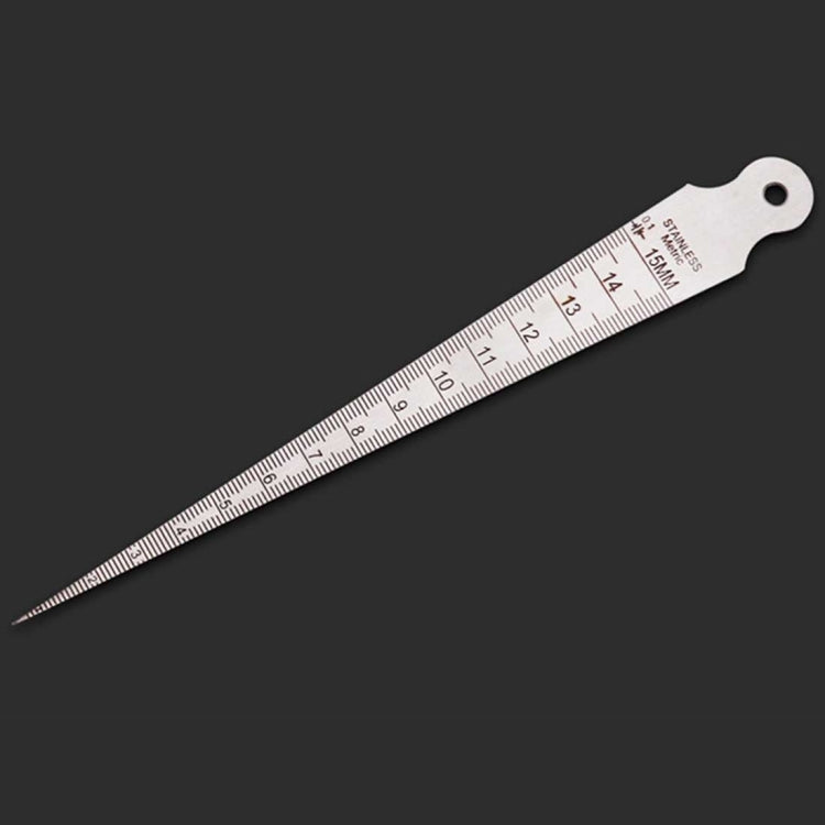 Jauge d’épaisseur à coin fine 1-15mm règle en acier inoxydable pour inspection, jauge conique métrique impériale, 1-15mm fine métrique impérial
