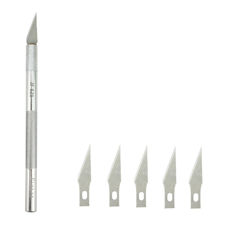 Couteau de gravure métallique professionnel JIAFA JF-621 pour réparation de téléphone portable avec 6 lames, JF-621
