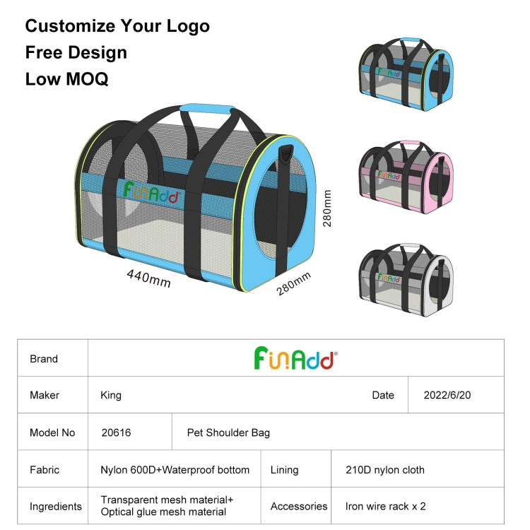 Sac de transport pliable pour animaux de compagnie FUNADD, sac fourre-tout à bandoulière