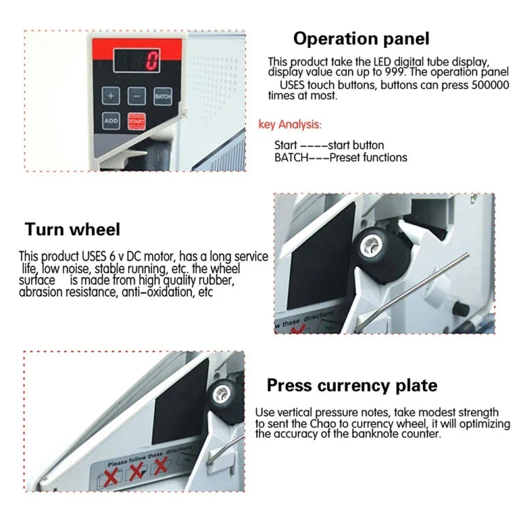Compteuse de billets V40, mini, portable, petite, spécification : prise UE, prise UE
