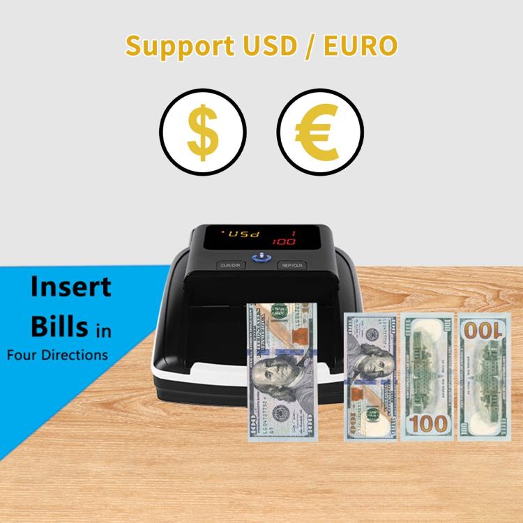 Détecteur de fausse monnaie portable AL-130 pour USD Euro, Spécifications: Prise US, Prise US