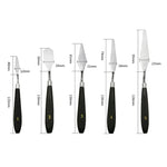 Racloir en acier inoxydable QST EXPRESS 5 en 1 pour fournitures d'art et mélange de couleurs, 5 en 1 (noir)